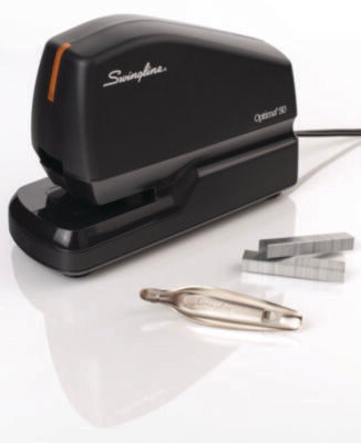 SwinglineÂ® Optima 50 Electric Stapler, 50-Sheet Capacity, Black/Orange - Image 3