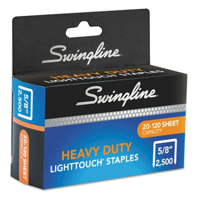 Swingline Light Touch Heavy-Duty Staples, 0.63" Leg, 0.5" Crown, Steel - 2,500 Count - Image 2