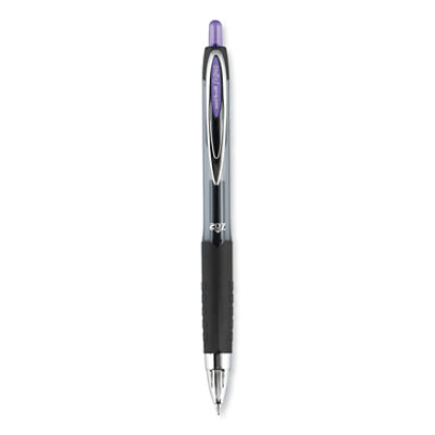 uniball Signo 207 Gel Pen, Retractable, Medium 0.7 mm, Violet Ink, Smoke/Black/Violet Barrel - 12 Count - Image 2