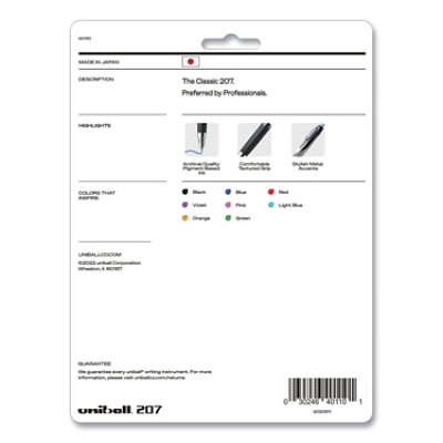 uniball Signo 207 Gel Pen, Retractable, Medium 0.7 mm, Assorted Ink and Barrel Colors - 8 Count - Image 2