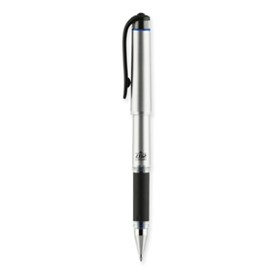 uniball 207 Impact Gel Pen, Stick, Bold 1 mm, Blue Ink, Silver/Black/Blue Barrel - 12 Count - Image 2