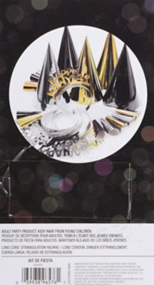 New Years 10 Person Wearable Party Kit Black Silver and Gold  - Each - Image 3