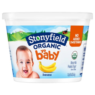 Stonyfield Organic Yobaby Whole Milk Baby Banana Yogurt Tubs - 16 Oz - Image 3