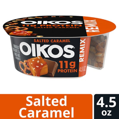 Dannon Oikos Mixin Salted Caramel With chocolate Pretzels Yogurt - 4.5 Oz - Image 2