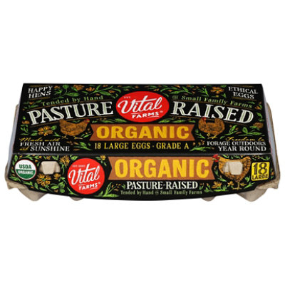 Vital Farms Organic Pasture Raised Large - 18 Count - Image 1