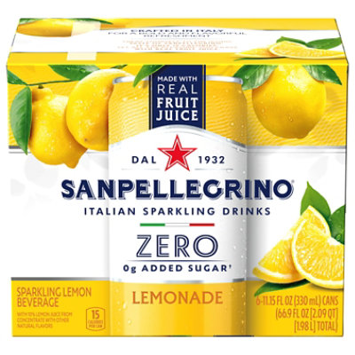 Sanpellegrino Italian Sparkling Drink Zero Sugar Lemonade Beverage - 6 - 11.15 Fl. Oz. - Image 3