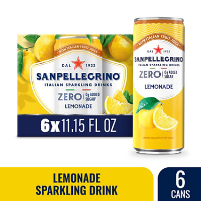 Sanpellegrino Italian Sparkling Drink Zero Sugar Lemonade Beverage - 6 - 11.15 Fl. Oz. - Image 1