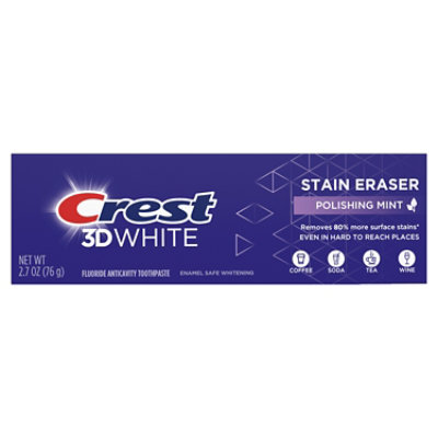 Crest 3D White Stain Eraser Polish Mint Toothpaste - 2.7 Oz - Image 2