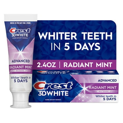 Crest 3D White Adv. Radiant Mint Paste - 2.4oz Oz - Image 1