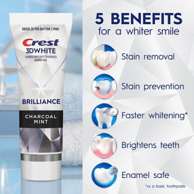 Crest 3D White Brilliance Charcoal Toothpaste - 4.6 Oz - Image 2