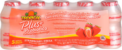 Tropical Strawberry Plus Probiotico - 10.5 Fl. Oz. - Image 1