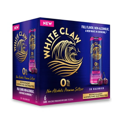 White Claw 0% Blk Cherry Cranberry In Cans - 6-12 Fl. Oz