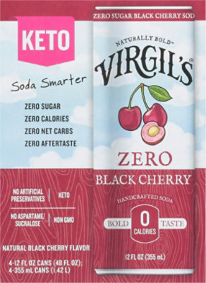 Virgils Zero Sugar Soda - Black Cherry - 6 Bottles Total (48 Fl oz Per Bottle) - Image 2