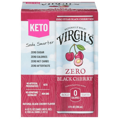 Virgils Zero Sugar Soda - Black Cherry - 6 Bottles Total (48 Fl oz Per Bottle) - Image 1