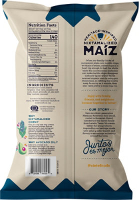 Siete Tortilla Chips Blue Cornlla Chips - 7.5 Oz. - Image 6