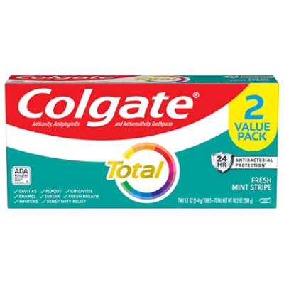 Colgate Toothpaste Total Fresh Mint 2 Pack - 2-5.1 Oz