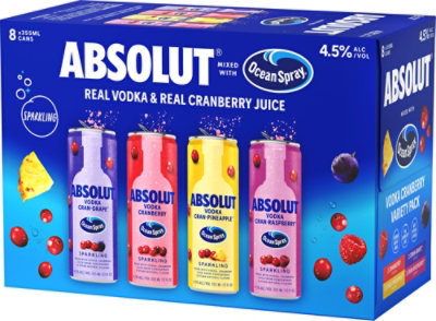 Absolut & Ocean Spray Variety Pack - 8-12 Fl. Oz. - Image 1