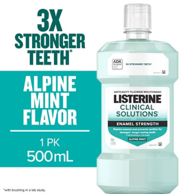 Listerine Clinical Solutions Enamel Strength Mouthwash Alpine Mint - 500 mL - Image 3