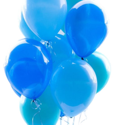 Blue And White Balloons Latex Dozen - Each - Image 1