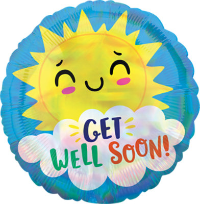 Get Well Balloon Mylar Standard 18 Inch - Each - Image 1