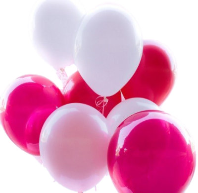 Pink And White Balloons Latex Dozen - Each - Image 1