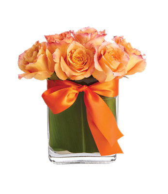 Overjoyed Boutique Orange Mini Modern Rose Arrangement - Each - Image 1