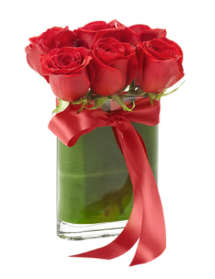 Overjoyed Boutique Red Mini Modern Rose Arrangement - Each - Image 1