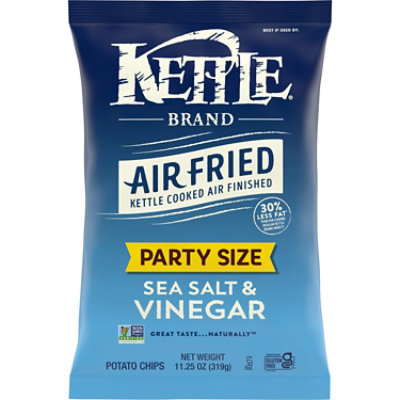 Kettle Brand Air Fried Sea Salt and Vinegar Kettle Potato Chips - 11.25 Oz
