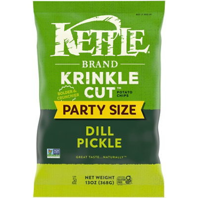 Kettle Brand Krinkle Cut Dill Pickle Kettle Potato Chips - 13 Oz - Image 1