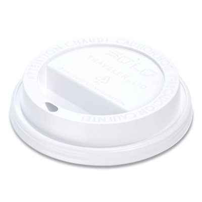 SOLO Traveler Cappuccino Style Dome Lid, Fits 10 Oz Cups, White - 1,000 Count - Image 1