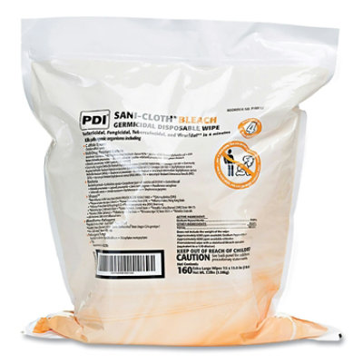 Sani Professional Sani-Cloth Bleach Germicidal Disposable Wipe Refill, 1-Ply, 7.5 X 15, Unscented, White - 320 Rolls - Image 1