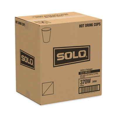 SOLO Single-Sided Poly Paper Hot Cups, 10 oz, White - 1,000 Count - Image 2