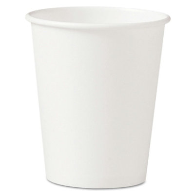 SOLO Single-Sided Poly Paper Hot Cups, 10 oz, White - 1,000 Count - Image 1