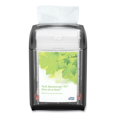 Tork Xpressnap Fit Napkin Dispenser, Tabletop, 4.4 x 5.6 x 6.7, Black - Image 1
