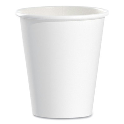 SOLO Single-Sided Poly Paper Hot Cups, 6 Oz, White - 1,000 Count - Image 1