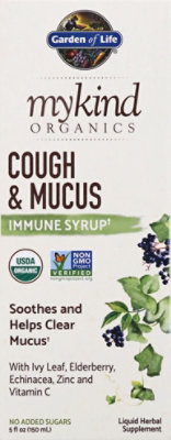 Garden Of Life Mykind Organics Cough And Mucus Immune Syrup - 5 Oz - Image 2
