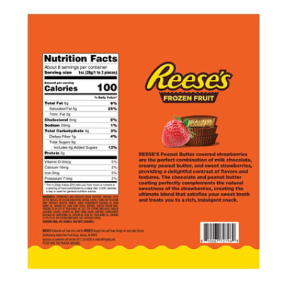 REESE'S  Peanut Butter And Milk Chocolate Strawberry Slices Frozen Fruit - 8 Oz - Image 4