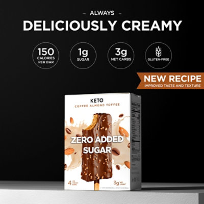 Keto Pint Coffee Almond Toffee Ice Cream Bars Zero Sugar Added - 4-11 Fl. Oz. - Image 3