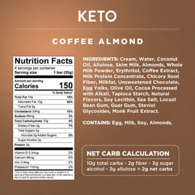 Keto Pint Coffee Almond Toffee Bar Zero Sugar Added 4 Count - 11 Fl. Oz. - Image 6