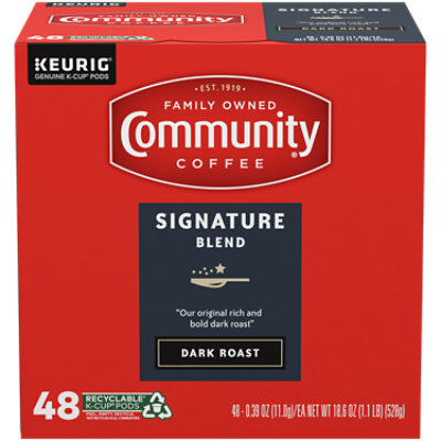 Community Coffee Signature Blend Dark Roast Single Serve Box - 48 Count - Image 1