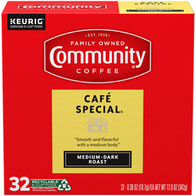 Community Coffee Cafe Special Medium Dark Roast Single Serve Box - 32 Count - Image 2