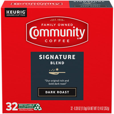 Community Coffee Signature Blend Dark Roast Single Serve - 32 Count
