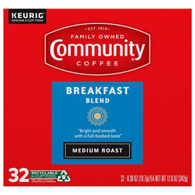 Community Coffee Breakfast Blend Medium Roast Single Serve Box - 32 Count - Image 2