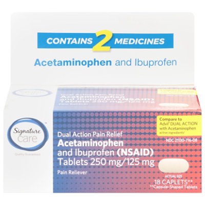 Signature Select/Care Pain Relief Acetaminophen Ibuprofen - 18 Count - Image 3