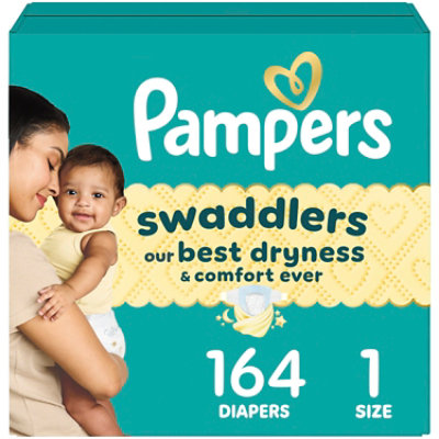 Pampers Swaddlers Newborn Diapers Size 1 - 164 Count - Image 1
