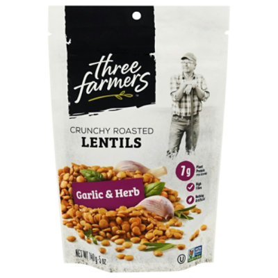 Three Farmers Garlic and Herb Roasted Lentils - 140 Gram (Pack of 6) - Image 3
