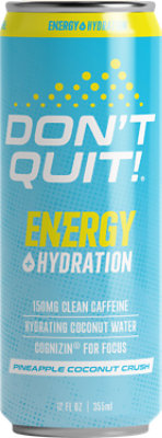Dont Quit Energy Pineapple Coconut Crush - 12 Fl. Oz. - Image 1