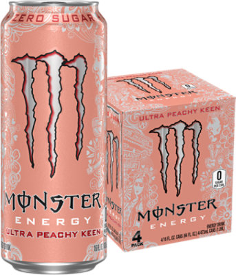 Monster Energy Ultra Peachy Keen - 4 - 16 Fl. Oz. - Image 1