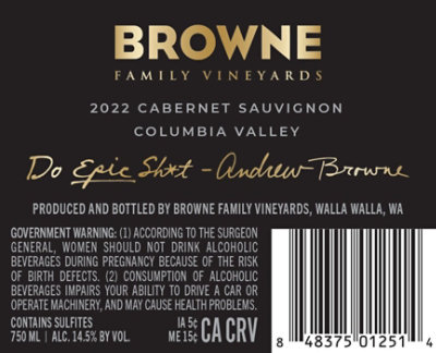 Browne Do Epic Shit Red Blend Cabernet Sauvignon Wine - 750 Ml - Image 4