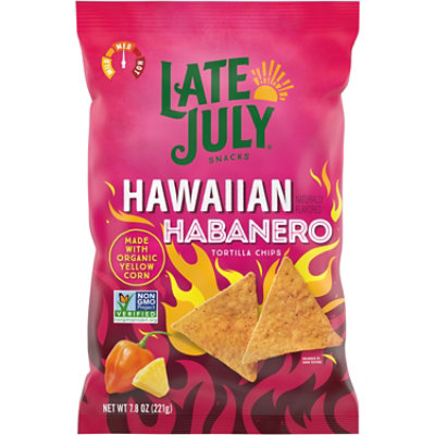 LATE JULY Snacks Hawaiian Habanero Flavored Corn Tortilla Chips 7.8